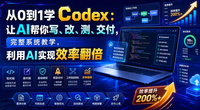 从0到1学Codex：让AI帮你写、改、测、交付，完整系统教学，利用AI实现效率翻倍(更新0918)-科技美南博客