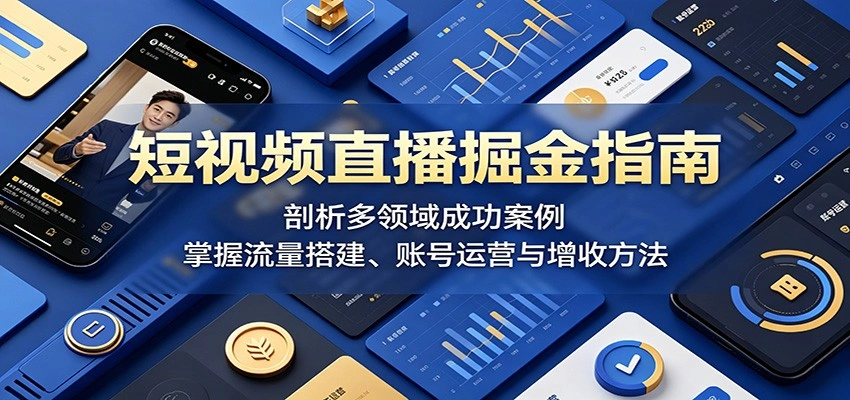 短视频直播掘金指南：剖析多领域成功案例，掌握流量搭建、账号运营与增收方法-科技美南博客