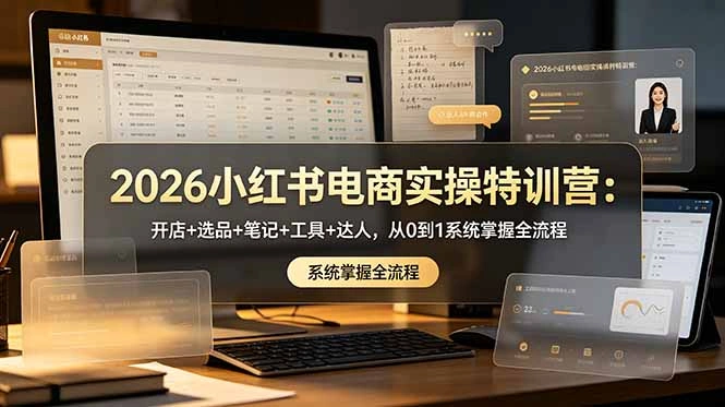 2026小红书电商实操特训营：开店+选品+笔记+工具+达人，从0到1系统掌握全流程-科技美南博客