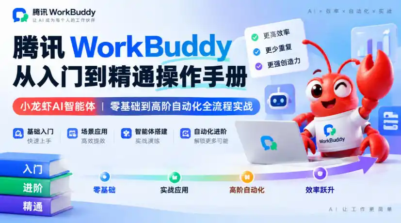 腾讯WorkBuddy从入门到精通操作手册｜小龙虾AI智能体，零基础到高阶自动化全流程实战【文档】-科技美南博客