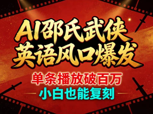 AI邵氏武侠英语风口爆发，单条播放破百万，小白也能复刻-科技美南博客