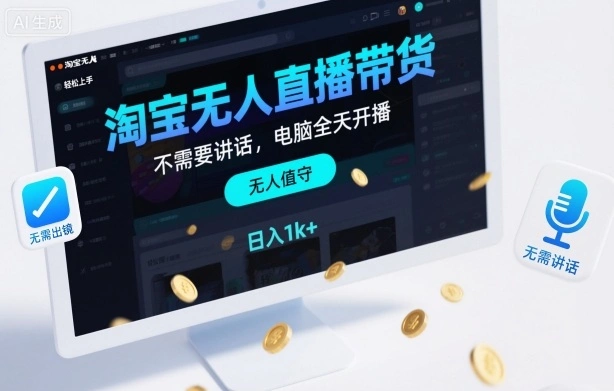 淘宝无人直播带货,不需要出镜,不需要讲话,电脑全天开播,轻松上手,日入1k+【揭秘】-科技美南博客