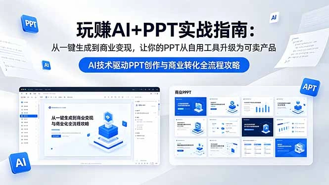 玩赚AI+PPT实战指南-更新5月13：从一键生成到商业变现，让你的PPT从自用工具升级为可卖产品-科技美南博客