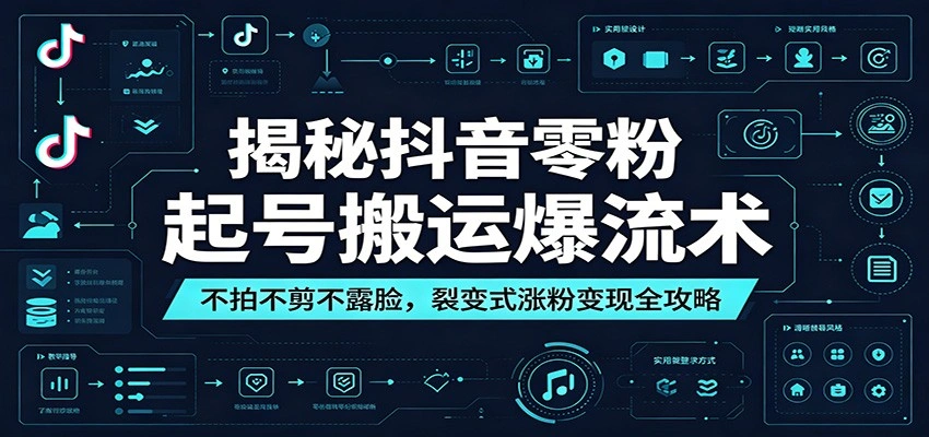 揭秘抖音零粉起号搬运爆流术：不拍不剪不露脸，裂变式涨粉变现全攻略-科技美南博客
