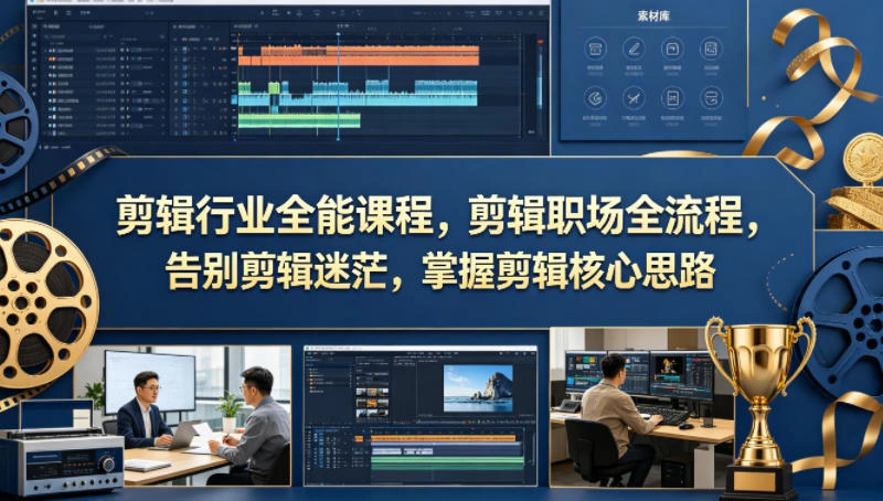 剪辑行业全能课程，剪辑职场全流程，告别剪辑迷茫，掌握剪辑核心思路-科技美南博客