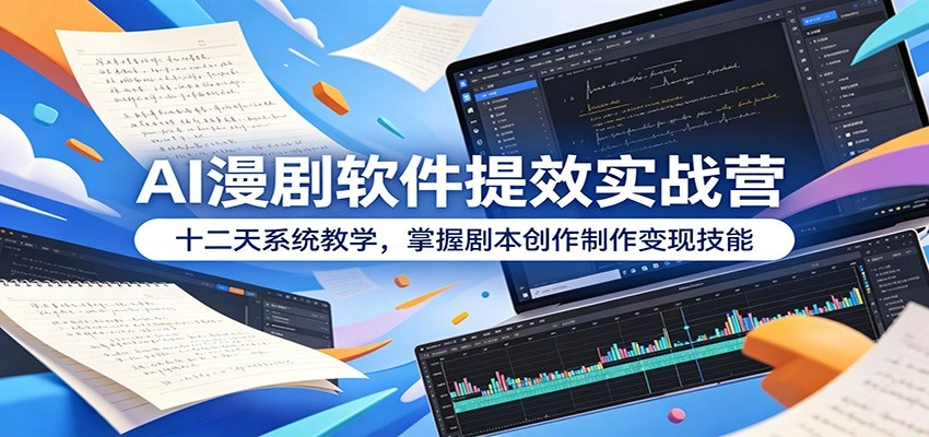 AI漫剧软件提效实战营：十二天系统教学，掌握剧本创作制作变现技能-科技美南博客