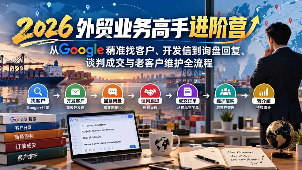 2026外贸业务高手进阶营：从Google精准找客户、开发信到询盘回复、谈判成交与老客户维护全流程-科技美南博客