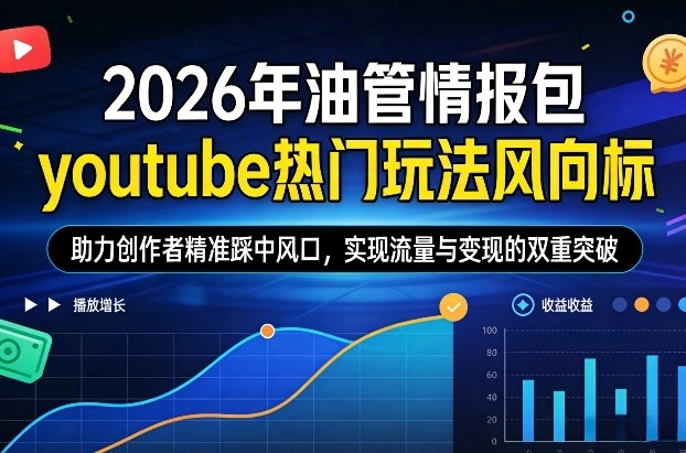 2026年油管情报包，youtube热门玩法风向标，助力创作者精准踩中风口，实现流量与变现的双重突破(更新)-科技美南博客