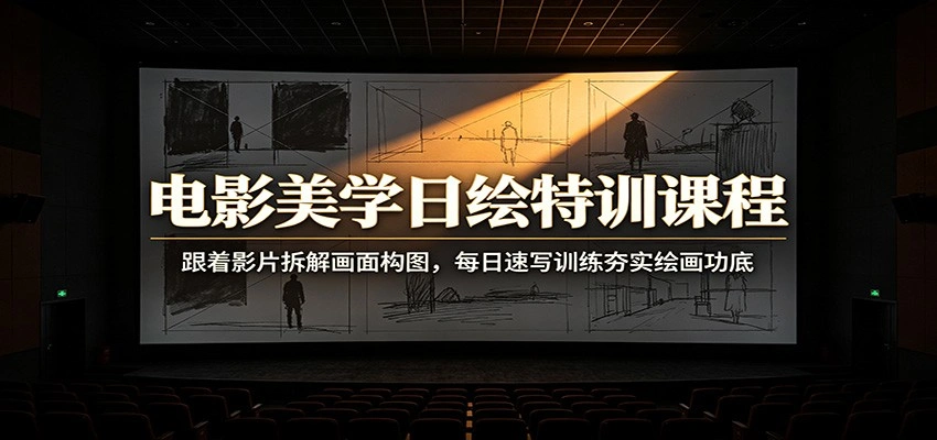 电影美学日绘特训课程：跟着影片拆解画面构图，每日速写训练夯实绘画功底-科技美南博客