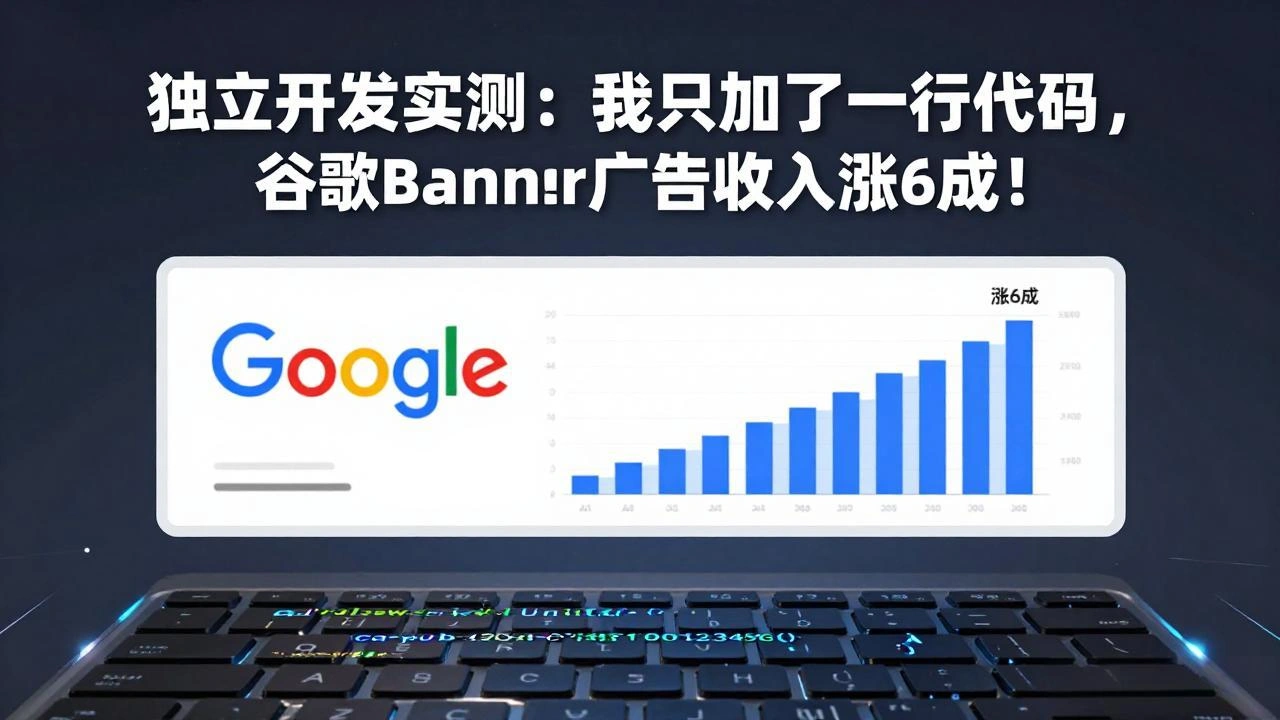付费文章：独立开发实测：我只加了一行代码，谷歌Banner广告收入涨6成！-科技美南博客