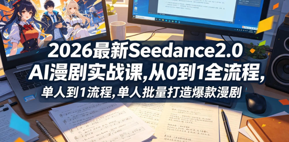 2026最新Seedance2.0 AI漫剧实战课,，从0到1全流程，单人批量打造爆款漫剧-科技美南博客
