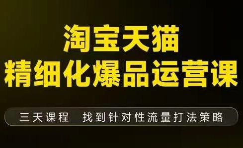 猫课子幽·淘宝天猫精细化爆品运营【音频+字幕+文档】(9月12-14杭州线下课)-科技美南博客