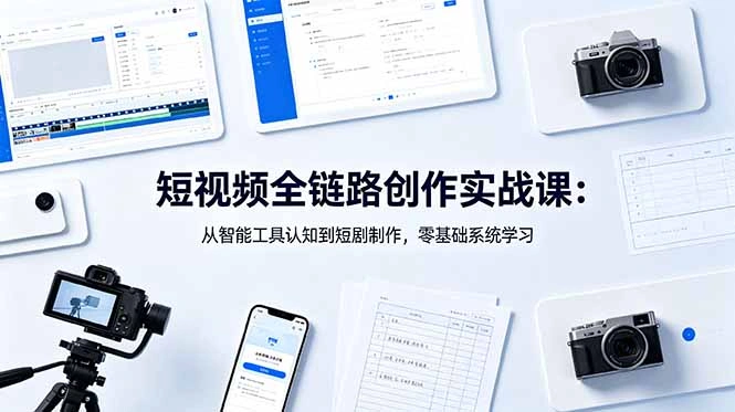 短视频全链路创作实战课：从智能工具认知到短剧制作，零基础系统学习-科技美南博客
