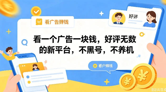 看一个广告一块钱，好评无数的新平台，不黑号，不养机，一撸几十块钱还是不错的【揭秘】-科技美南博客