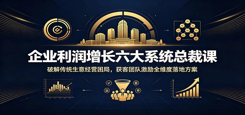 企业利润增长六大系统总裁课：破解传统生意经营困局，获客团队激励全维度落地方案-科技美南博客