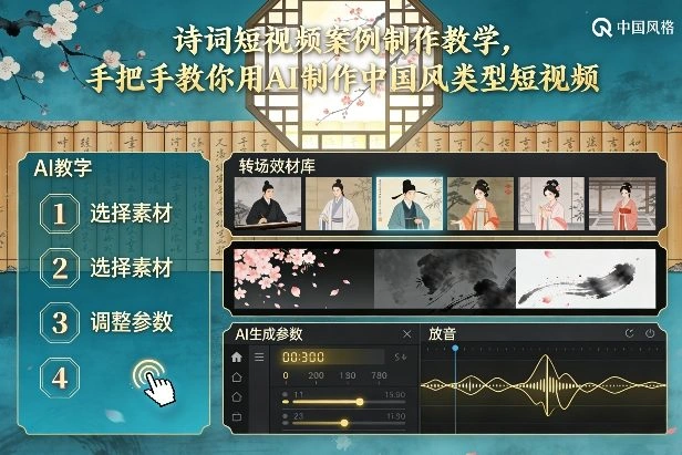 古诗词短视频案例制作教学，手把手教你用AI制作中国风类型短视频-科技美南博客