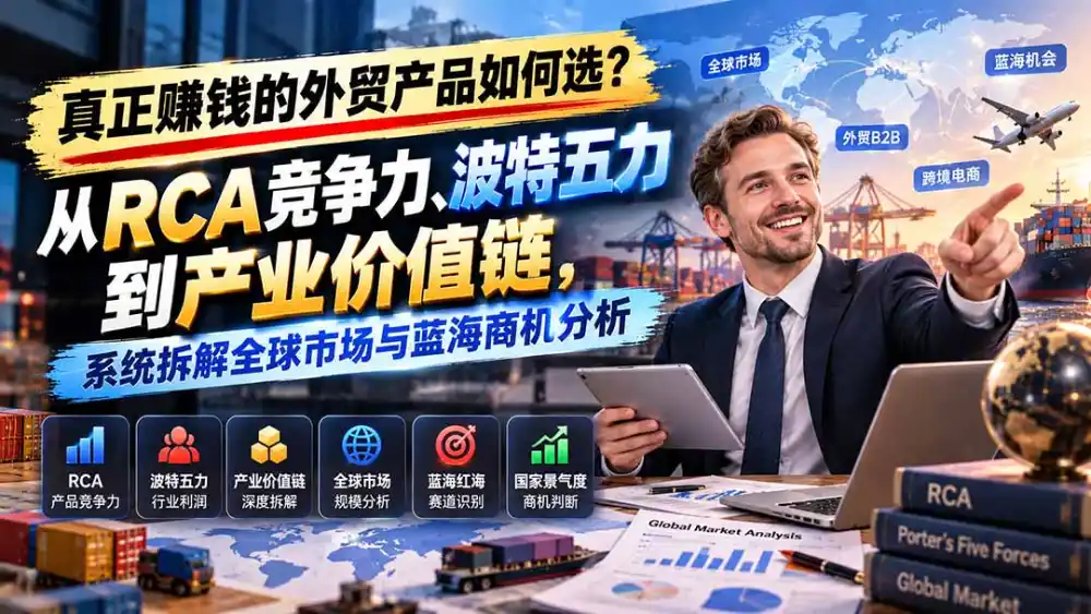 真正赚钱的外贸B2B产品如何选？从RCA竞争力、波特五力到产业价值链，系统拆解全球市场与蓝海商机分析-科技美南博客
