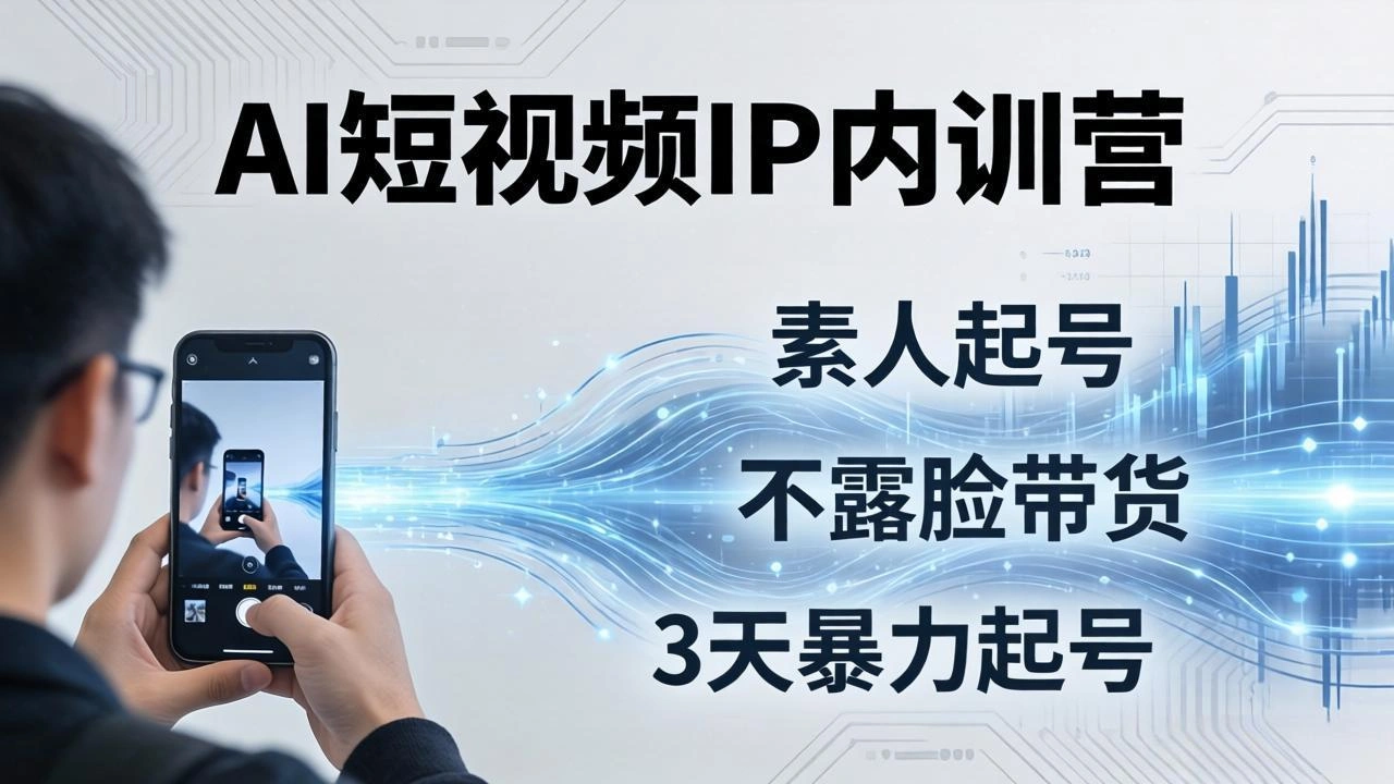 2026AI短视频IP内训营：从素人起号到不露脸带货，3天暴力起号全流程拆解-科技美南博客