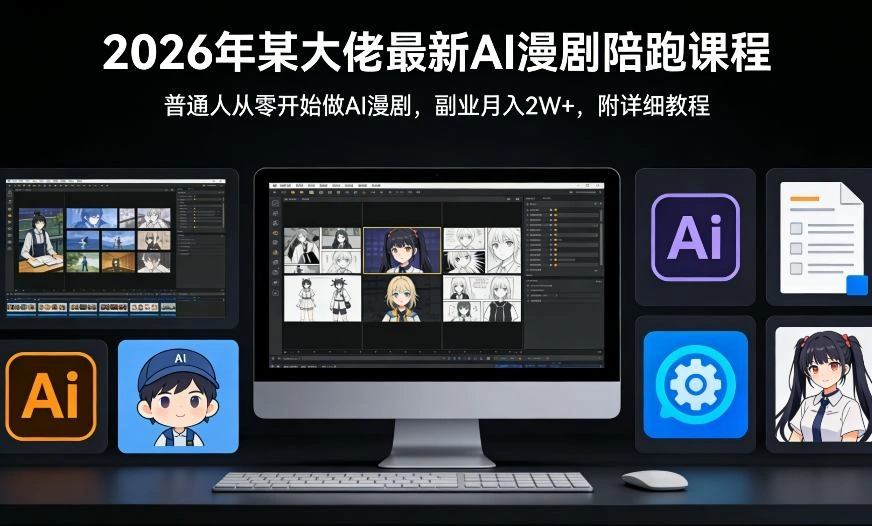 26年某大佬最新Ai漫剧陪跑课程，普通人从零开始做AI漫剧，副业月入2W+-科技美南博客