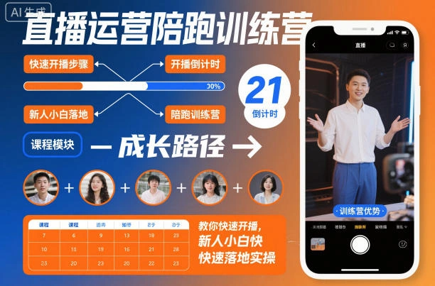 直播运营陪跑训练营，教你快速开播，新人小白快速落地实操-科技美南博客