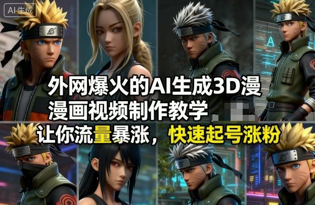 外网爆火的AI生成3D漫画视频制作教学，让你流量暴涨，快速起号涨粉！-科技美南博客