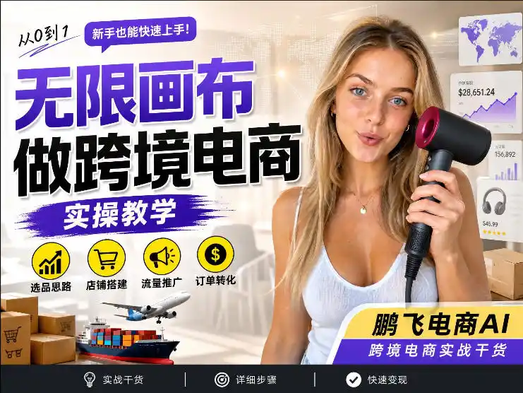 【跨境电商必备】AI无线画布制作商品宣传视频,四步搞定,无线画布工作流,操作简单好上手-科技美南博客