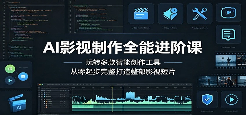 AI影视制作全能进阶课：玩转多款智能创作工具，从零起步完整打造整部影视短片-科技美南博客
