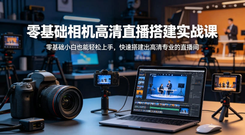 零基础相机高清直播间搭建实战课，小白也能轻松上手，快速搭建出高清专业的直播间-科技美南博客