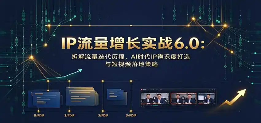 IP流量增长实战6.0：拆解流量迭代历程，AI时代IP辨识度打造与短视频落地策略-科技美南博客