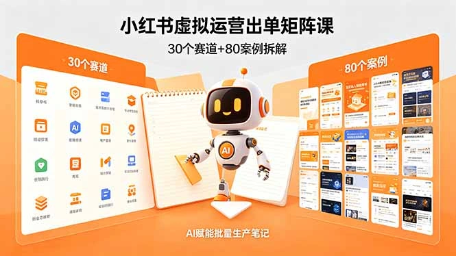 小红书虚拟运营出单矩阵课：30个赛道+80案例拆解，AI赋能批量生产笔记-科技美南博客