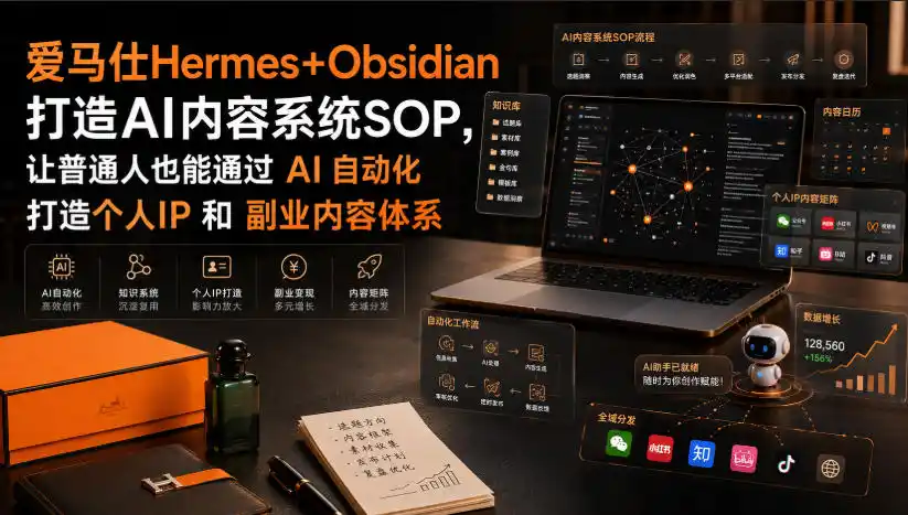 爱马仕Hermes+Obsidian打造AI内容系统SOP,让普通人也能通过 AI 自动化打造个人IP 和 副业内容体系-科技美南博客