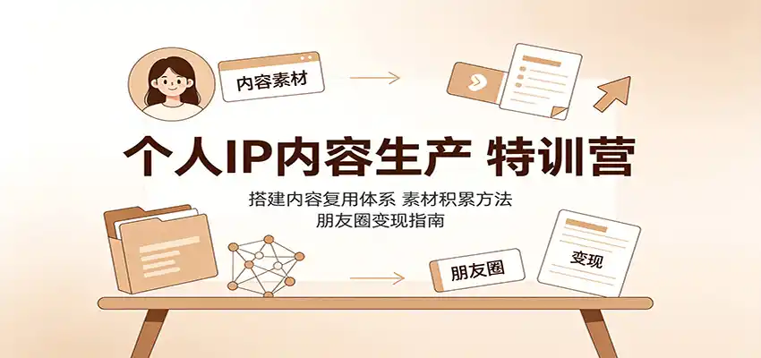 个人IP内容生产特训营：搭建内容复用体系，素材积累方法，朋友圈变现指南-科技美南博客