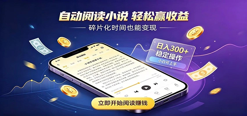 挂机看小说，全程自动运行不费精力，每日稳定赚三百-科技美南博客