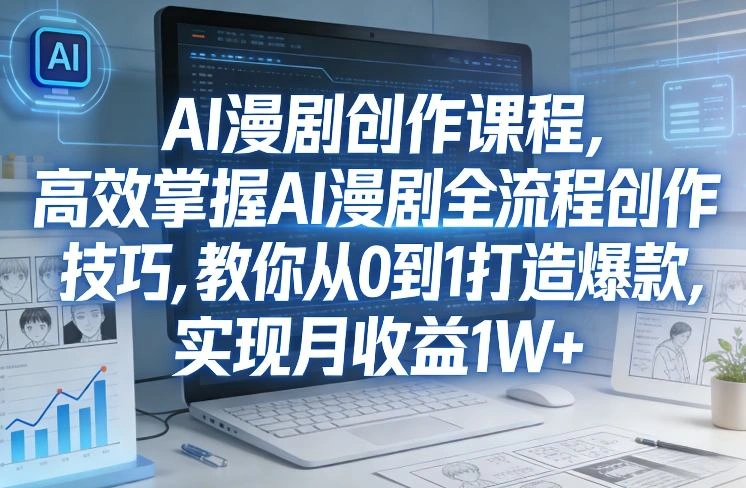 某社群AI漫剧创作课程，高效掌握AI漫剧全流程创作技巧，教你从0到1打造爆款，实现月收益1W+-科技美南博客