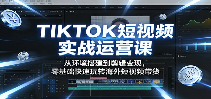 TIKTOK短视频实战运营课：从环境搭建到剪辑变现，零基础快速玩转海外短视频带货-科技美南博客