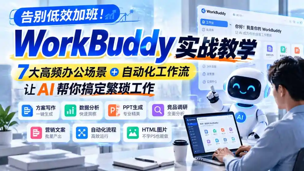 告别低效加班!WorkBuddy实战教学,7大高频办公场景+自动化工作流,让AI帮你搞定繁琐工作-科技美南博客