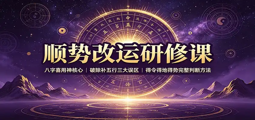 顺势改运研修课：八字喜用神核心，破除补五行三大误区，得令得地得势完整判断方法-科技美南博客