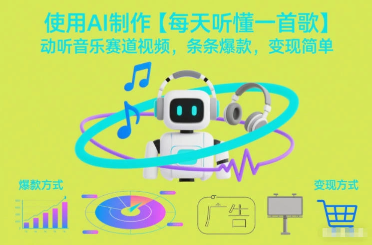 使用AI制作【每天听懂一首歌】动听音乐赛道视频，条条爆款，变现简单-科技美南博客