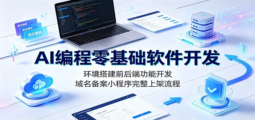 AI编程零基础软件开发：环境搭建前后端功能开发，域名备案小程序完整上架流程-科技美南博客