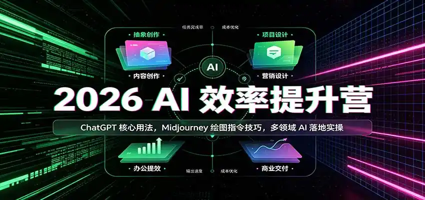 2026 AI效率提升营：ChatGPT核心用法，Midjourney绘图指令技巧，多领域AI落地实操-科技美南博客