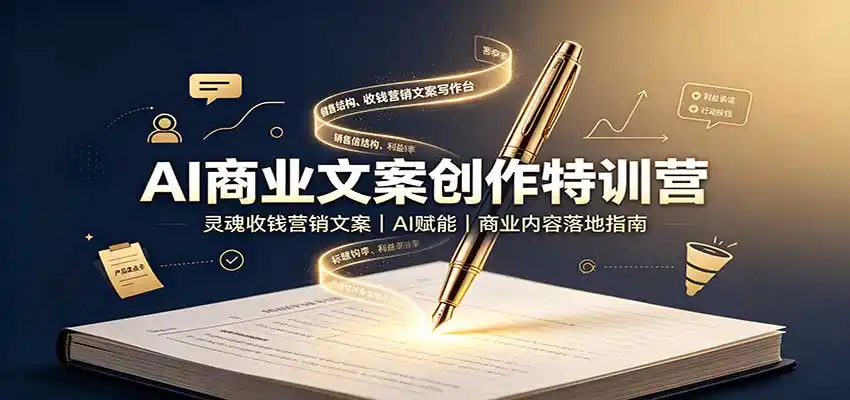 AI商业文案创作特训营：灵魂收钱营销文案，AI赋能，商业内容落地指南-科技美南博客