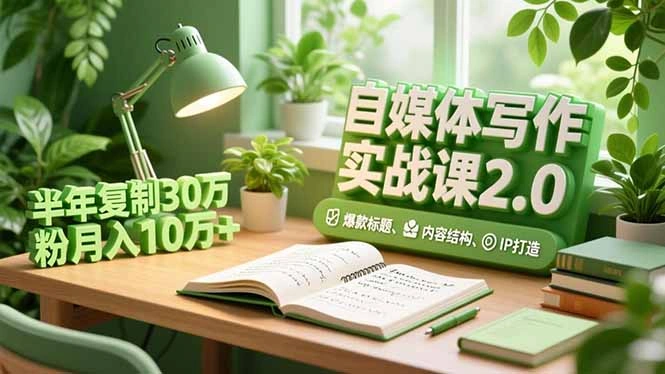 自媒体写作实战课2.0，爆款标题、内容结构、IP打造，半年复制30万粉月入10万+-科技美南博客