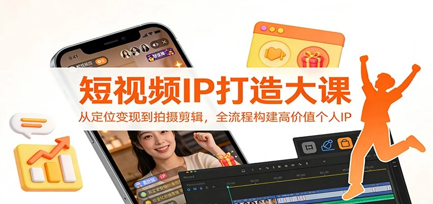 短视频IP打造大课：从定位变现到拍摄剪辑，全流程构建高价值个人IP-科技美南博客