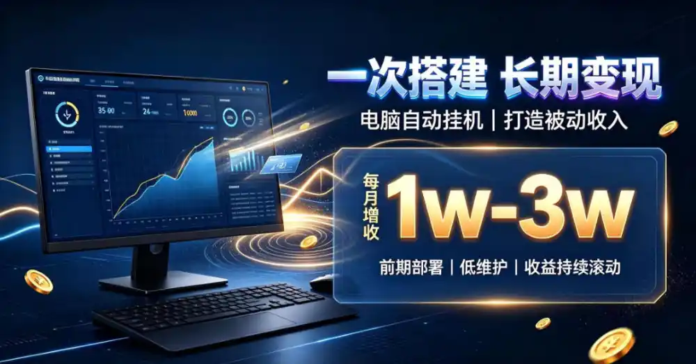 一份投入长期收益，电脑自动挂G类目，搭建被动收入每月增收1w-3w【揭秘】-科技美南博客