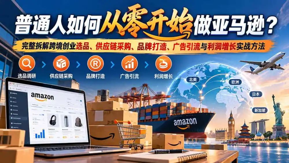 普通人如何从零开始做亚马逊？完整拆解跨境创业选品、供应链采购、品牌打造、广告引流与利润增长实战方法-科技美南博客