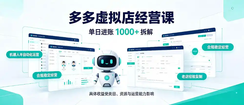 日入1000+的拼多多虚拟小店，AI+机器人实现半自动店铺，新人轻松上手【揭秘】-科技美南博客