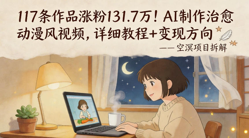 117条作品涨粉131.7W！AI制作治愈动漫风视频，详细教程+变现方向-科技美南博客