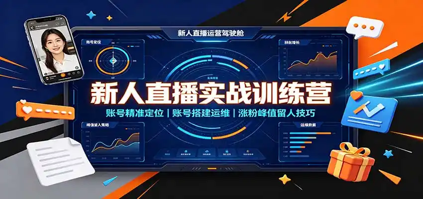 新人直播实战训练营：账号精准定位，账号搭建运维，涨粉峰值留人技巧-科技美南博客