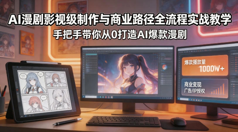 AI漫剧影视级制作与商业路径全流程实战教学，手带你从0打造AI爆款漫剧-科技美南博客