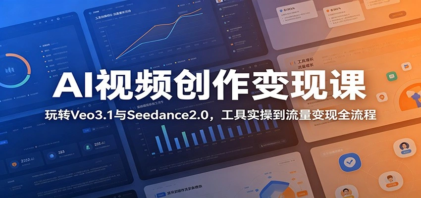AI视频创作变现课：玩转Veo3.1与Seedance2.0，工具实操到流量变现全流程-科技美南博客